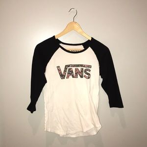 Vans flowered baseball tee